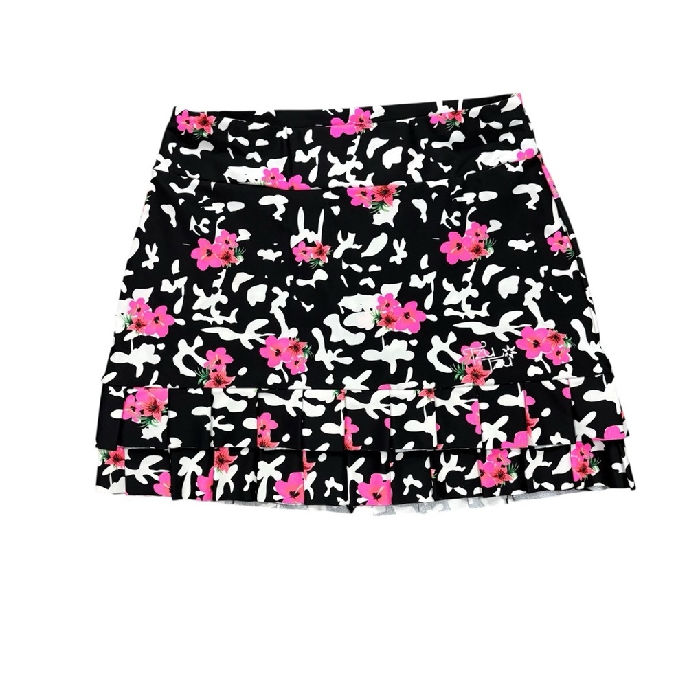 TZU TZU Samba Skort Skirt Hibiscus Pink Black White Golf Skirt Pickleball XS